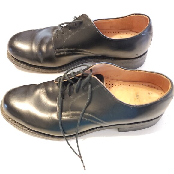 Vintage Black Leather U.S. Navy Service Shoes/Red Wing 101 Postman Oxfords 7 ? main image 11